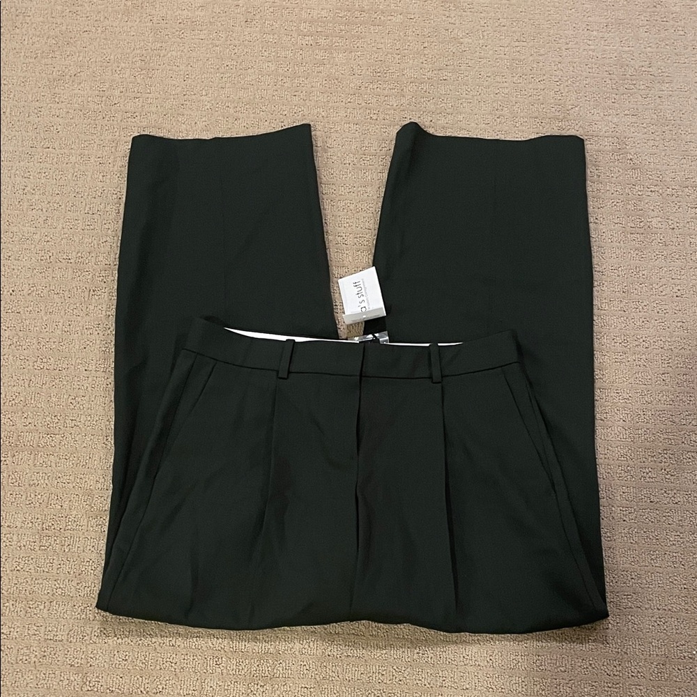 Theory Bottle Green Wool Pants